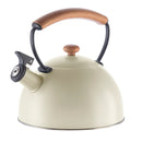 OGGI Stovetop Whistling Kettle w/ Wood Handle, Steel, Gray
