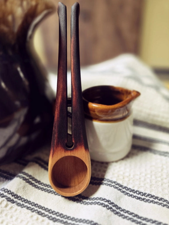 Two Ravens Handmade Wood Coffee Scoop & Bag Clip