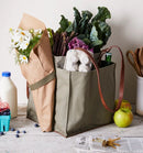Capabunga Canvas Market Tote with Insert & Adjustable Handles, Caper Green-5