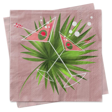 Mod Lounge Paper Co Cocktail Napkin Martini Palm