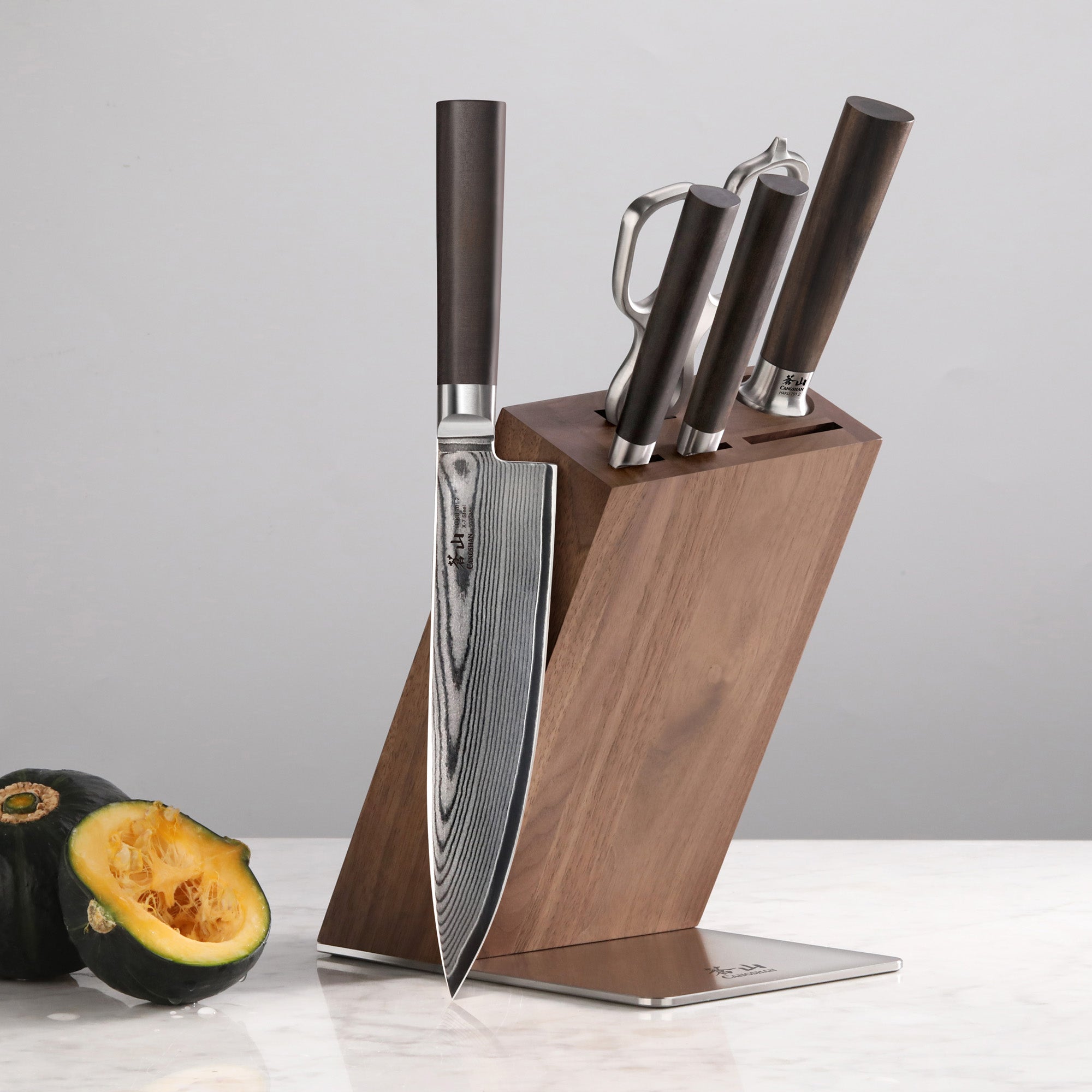 Cangshan HAKU 6-piece Knife Block Set, American Walnut Block