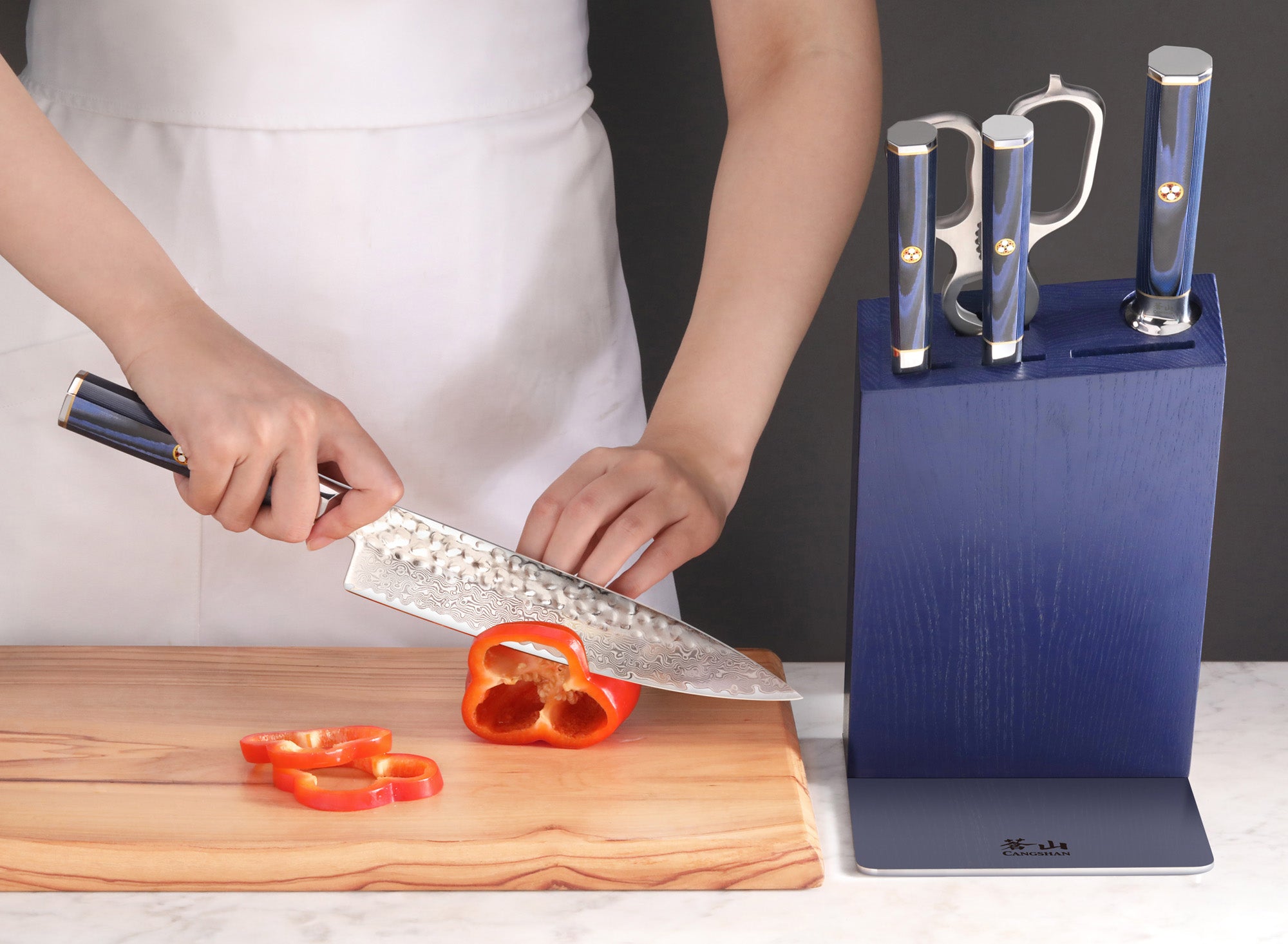 Cangshan KITA 6-piece Knife Block Set, Blue Block