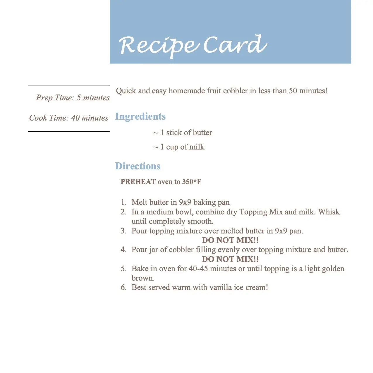 Southern City Flavors Simply Simple Peach Cobbler Kit