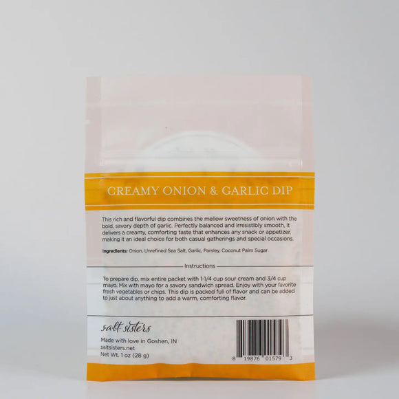 Salt Sisters Creamy Onion & Garlic Dip Mix, 1 oz