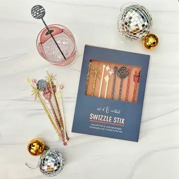 Mod Lounge Paper Co Swizzle Stix, Champagne Glitter