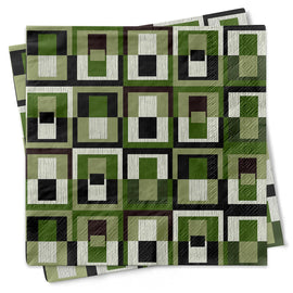 Mod Lounge Paper Co Cocktail Napkin Green Square in Rectangle