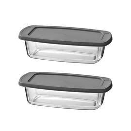Fox Run Glass Loaf Pans with Lids, Set of 2