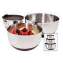 OGGI Stainless Steel Bowls w/ Silicone Base, Set 3