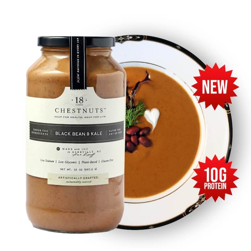 18 Chestnuts Soup - Black Bean & Kale, 32 oz