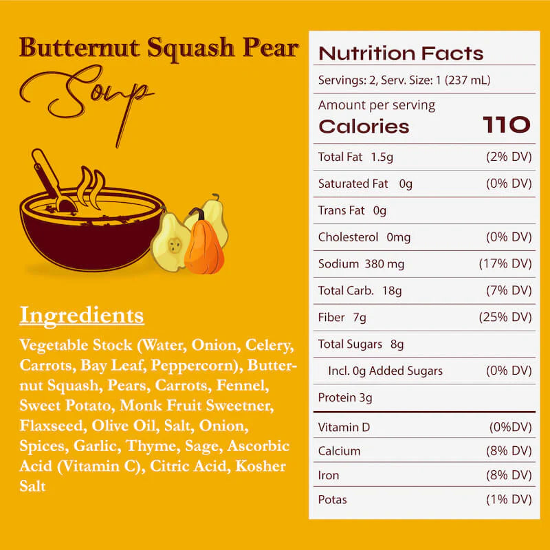18 Chestnuts Soup - Butternut Squash Pear, 32 oz
