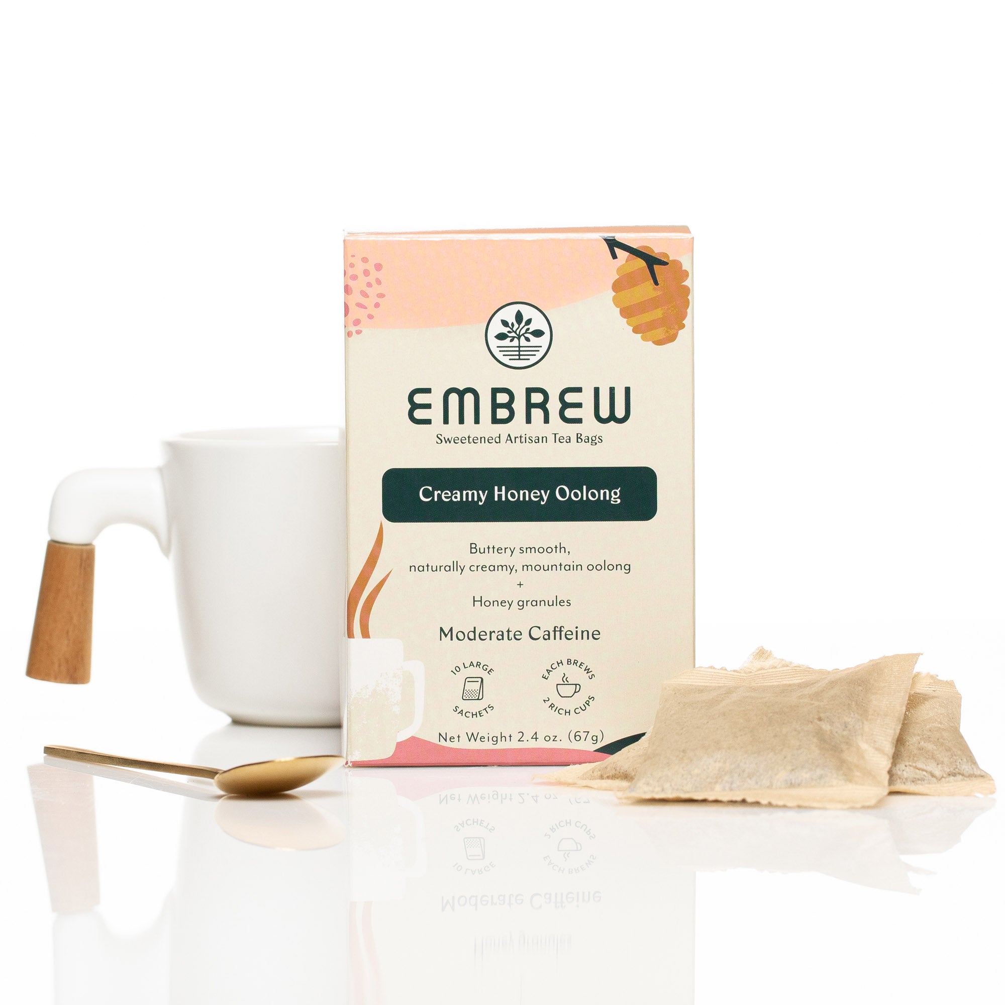 Embrew Tea Creamy Honey Oolong Sweetened Tea Bags