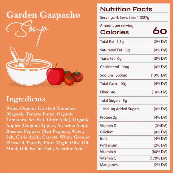 18 Chestnuts Soup - Garden Gazpacho, 32 oz