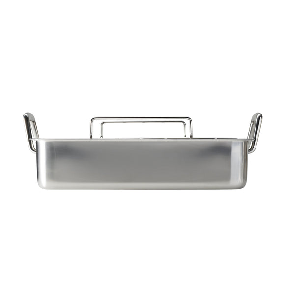 Tramontina Prima Stainless Steel Deep Roasting Pan w/ Basting Grill & V-Rack, 16.5''