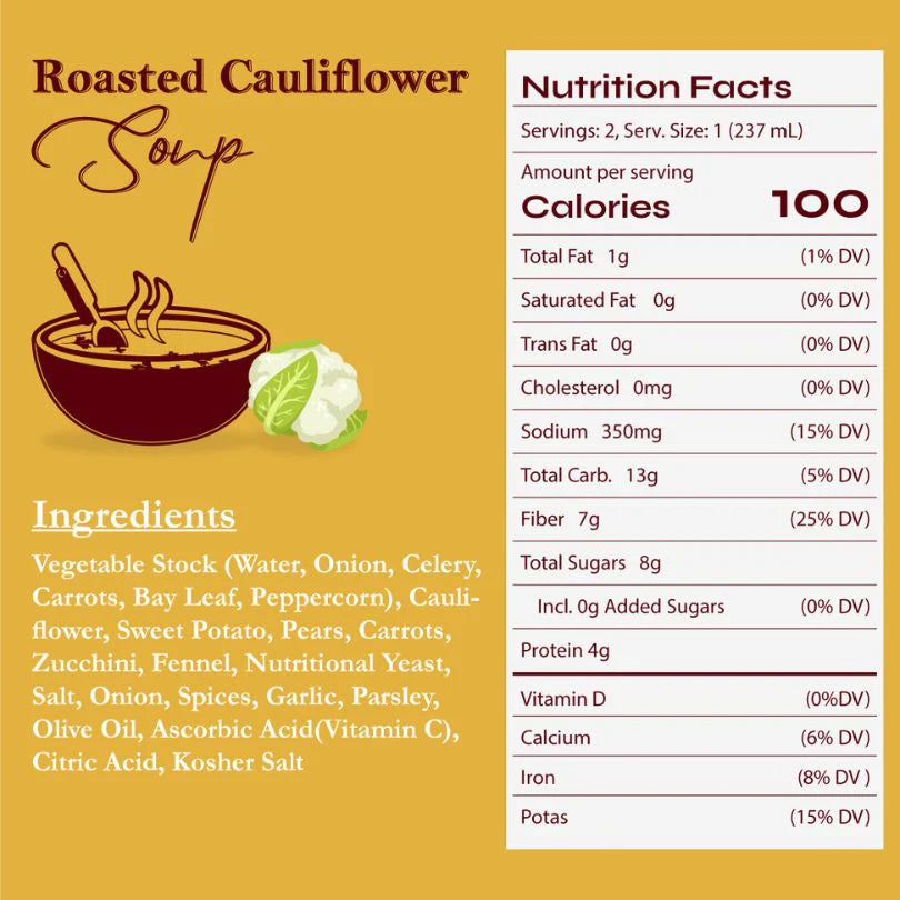 18 Chestnuts Soup - Roasted Cauliflower, 32 oz