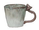 creative co-op Stoneware Mug w/ Mushroom Handle, 14 oz, Sold Individually, 4 Styles-4