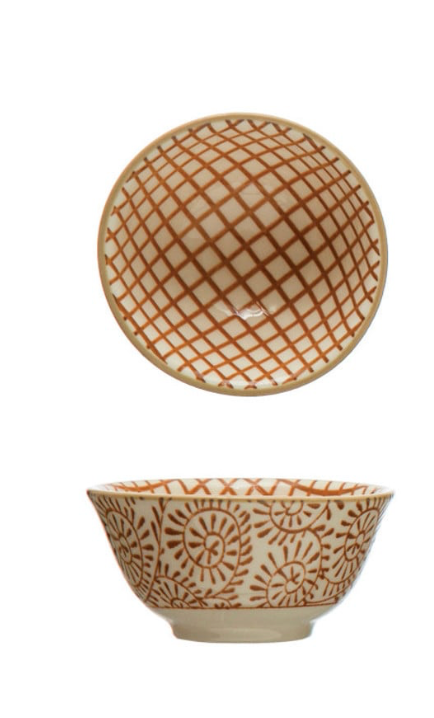 Creative Co-Op Stoneware Pinch Pot, Multiple Designs, Sold Individually
