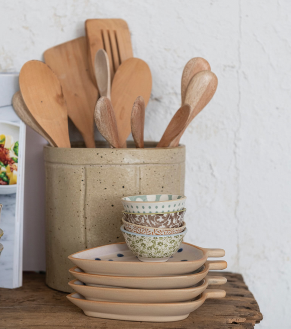 Creative Co-Op Stoneware Pinch Pot, Multiple Designs, Sold Individually