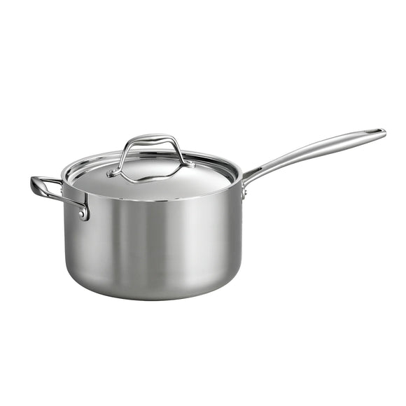 Tramontina Tri-Ply Clad Stainless Steel Sauce Pan w/Cover, Multiple Sizes