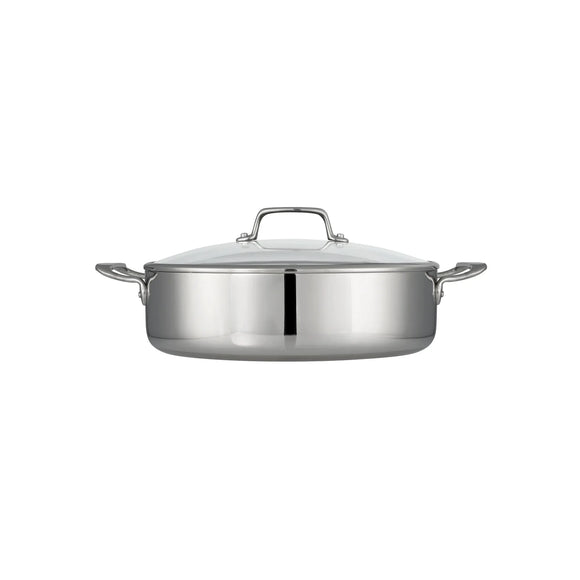 Tramontina Tri-Ply Clad 6 Qt Stainless Steel Covered Braiser w/ Glass Lid