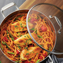 Tramontina Tri-Ply Clad 6 Qt Stainless Steel Covered Braiser w/ Glass Lid-10