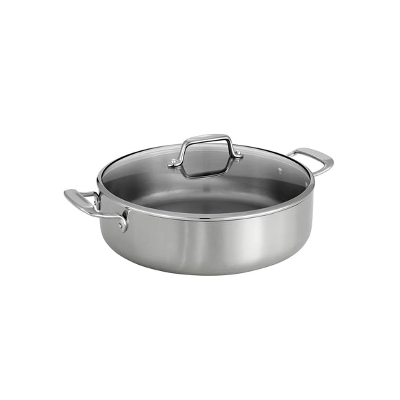 Tramontina Tri-Ply Clad 6 Qt Stainless Steel Covered Braiser w/ Glass Lid