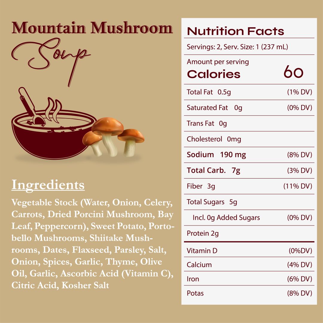 18 Chestnuts Soup - Mountain Mushroom, 32 oz