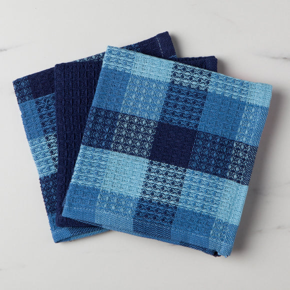 Now Designs Waffle Dishcloths, Set of 3, Indigo