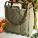 Capabunga Canvas Market Tote with Insert & Adjustable Handles, Caper Green-4
