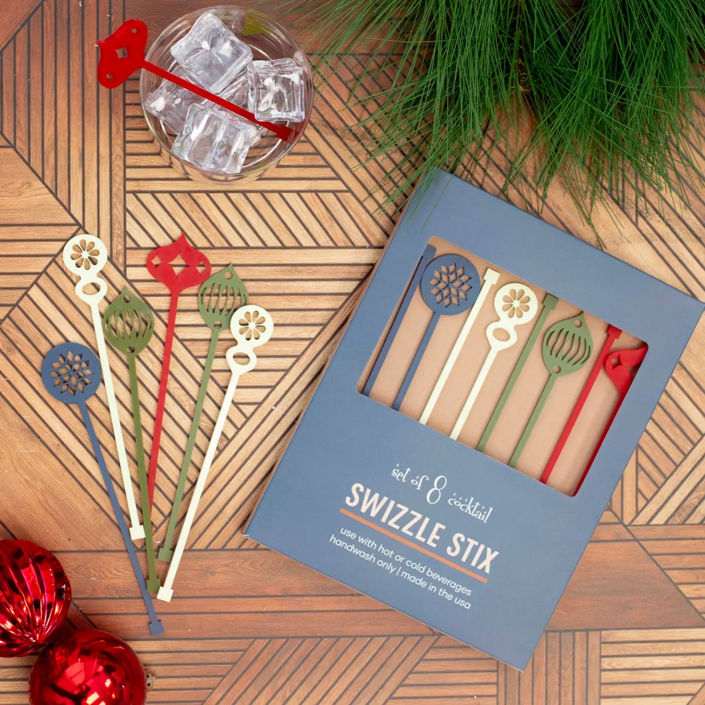 Mod Lounge Paper Co Swizzle Stix, Retro Holiday Ornament