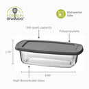 Fox Run Glass Loaf Pans with Lids, Set of 2-3