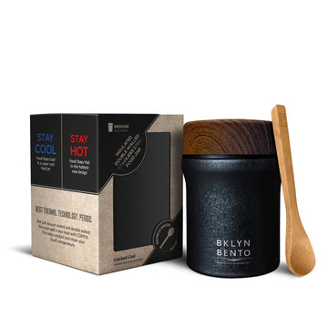 Bklyn Bento Williamsburg Food Jar Medium (14oz) + Bamboo Spoon, Multiple Colors