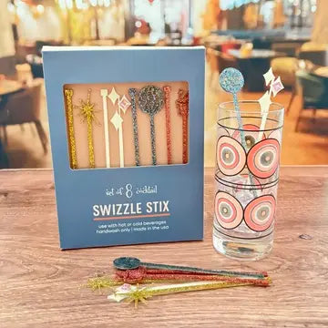 Mod Lounge Paper Co Swizzle Stix, Champagne Glitter