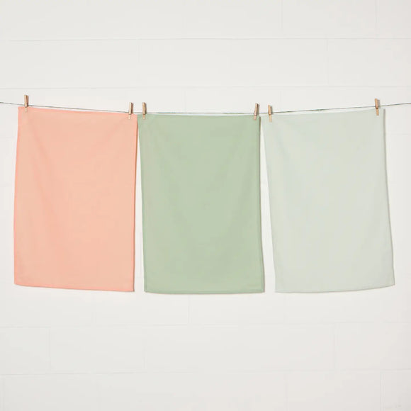 Now Designs Floursack Dishtowels, Set of 3, Multiple Colors