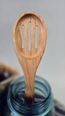 Two Ravens Handmade Wood Classic Slotted Spoon-3