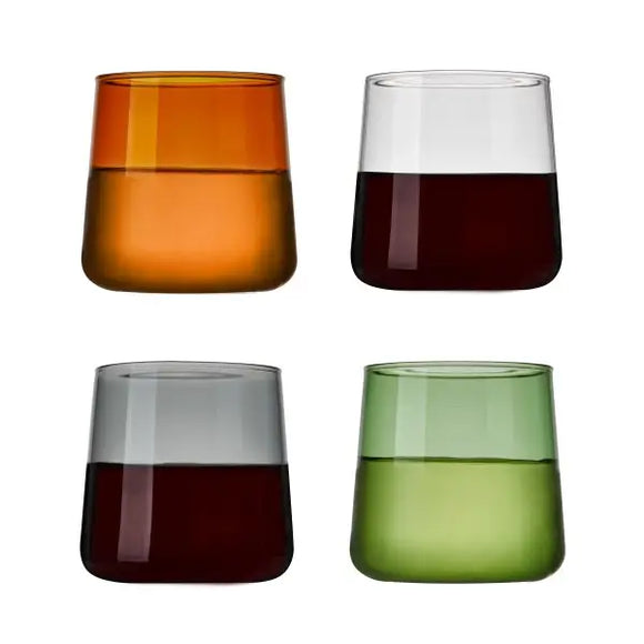 Viski Aurora Glass Cocktail Tumblers, Set of 4