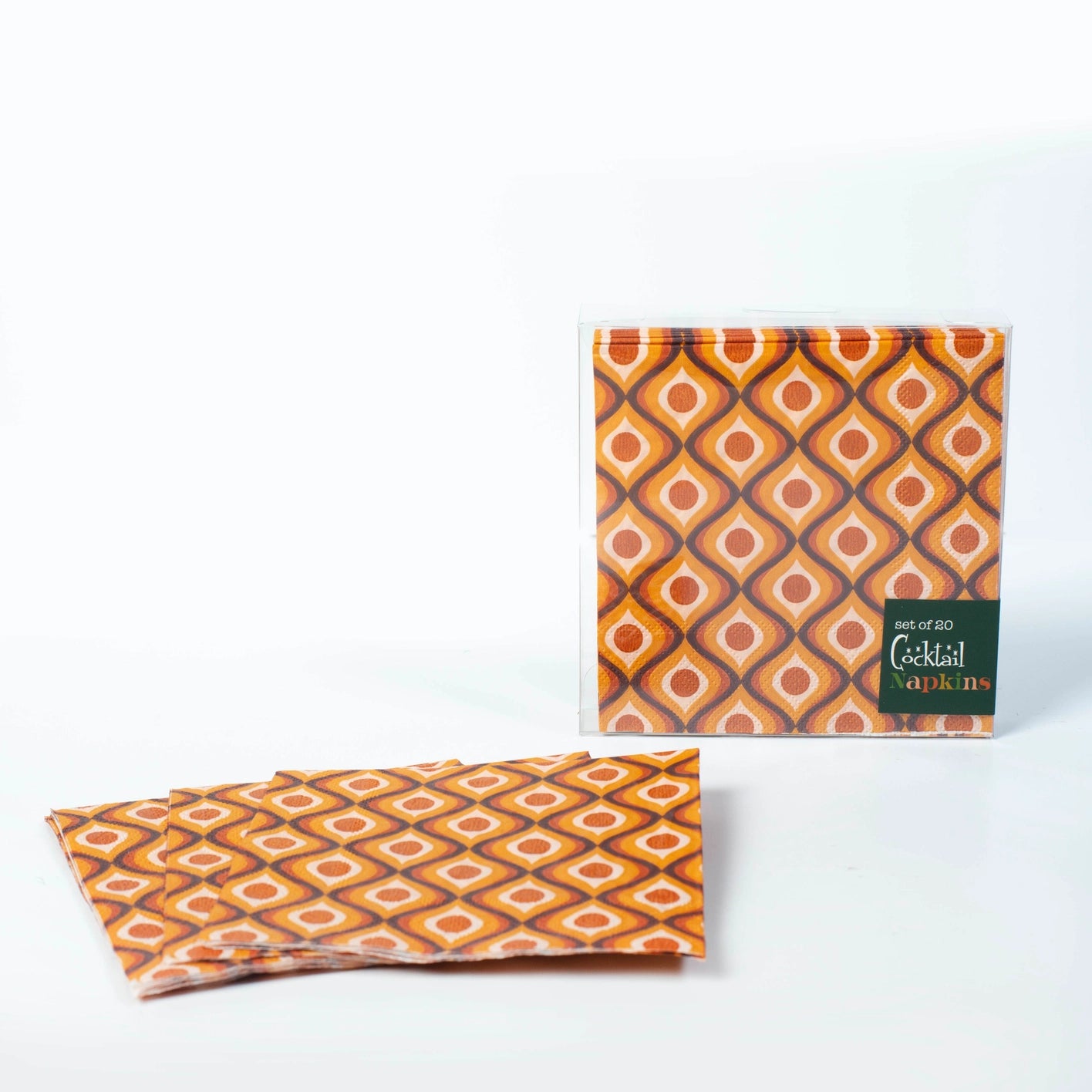 Mod Lounge Paper Co Cocktail Napkin Amber Circle in Waves