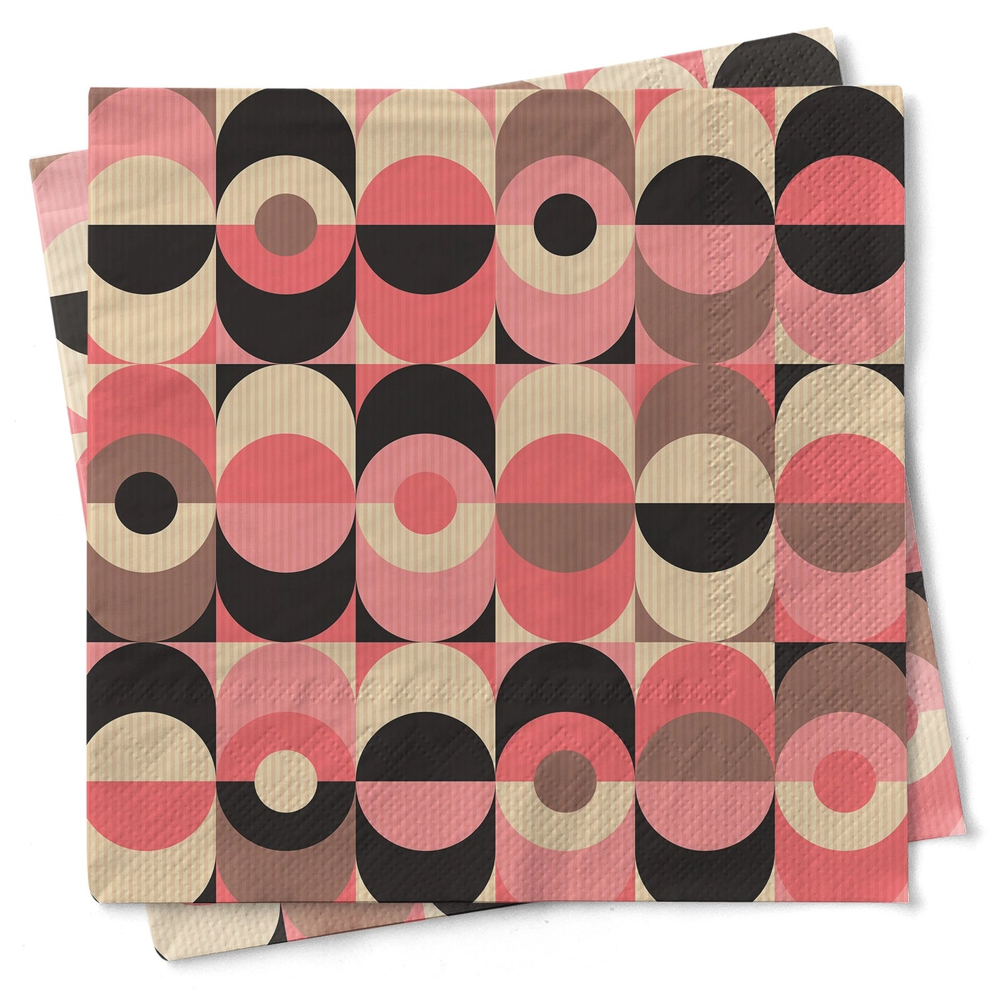 Mod Lounge Paper Co Cocktail Napkin Pink and Black Oval