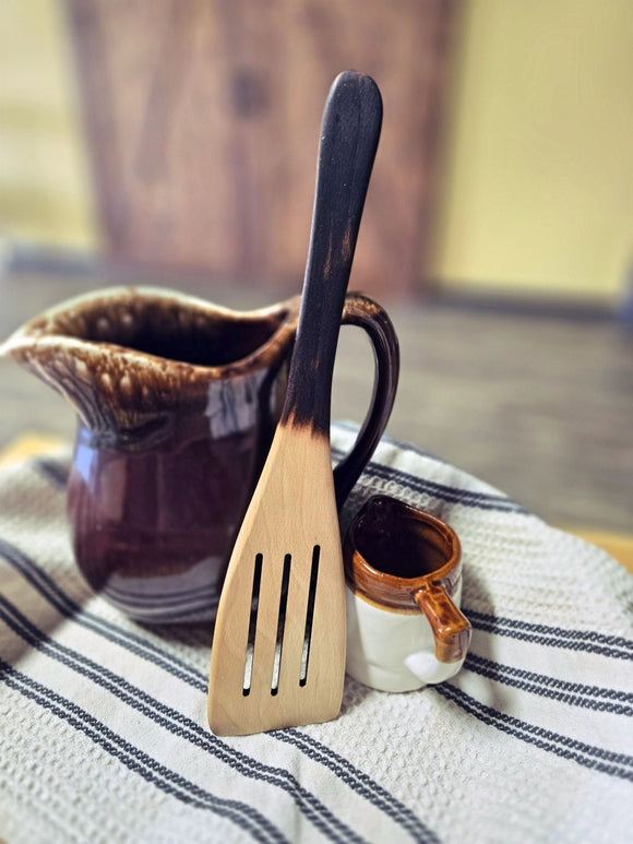 Two Ravens Handmade Wood Slotted French Style Spatula