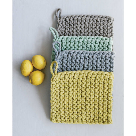 Creative Co-Op Cotton Crocheted Potholder: At The Table Collection, Sold Individually
