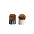 creative co-op Marble Salt and Pepper Pinch Pots w/ Wood Lids