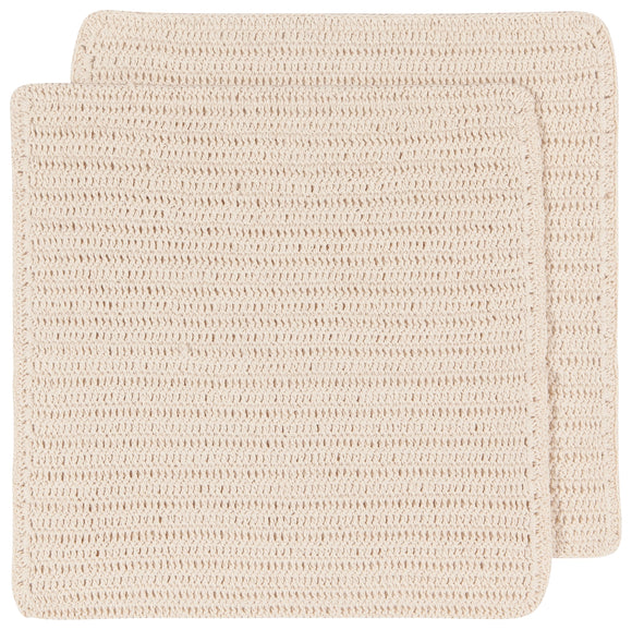 Now Designs Homespun Natural Crocheted Dishcloths, Set of 2
