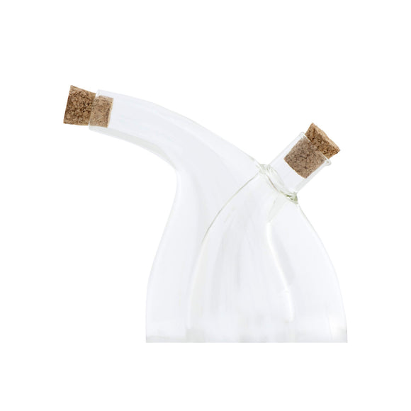 Creative Co-Op Hand-Blown Glass Oil & Vinegar Cruet w/ Cork Stoppers