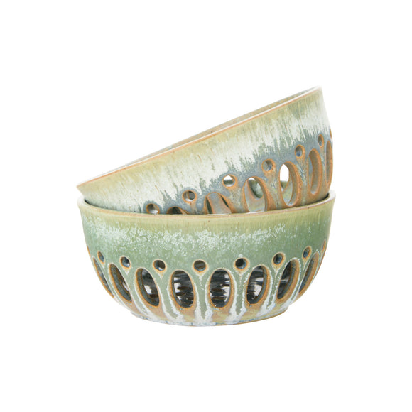 Creative Co-Op Stoneware Berry Bowl, Small