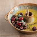 Creative Co-Op Stoneware Olive Serving Dish w/ Toothpick Holder-3