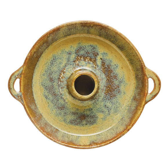 Creative Co-Op Stoneware Olive Serving Dish w/ Toothpick Holder
