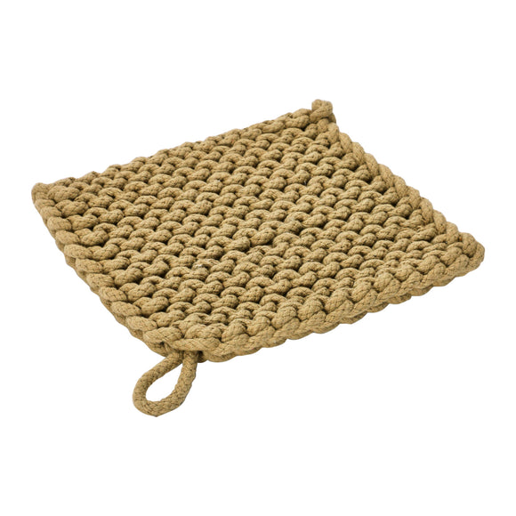 creative co-op Cotton Crocheted Potholder, Set of 4, Multiple Colors