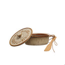 Creative Co-Op Stoneware Brie Baker w/ Bamboo Spreader, Set of 2-4