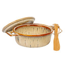 Creative Co-Op Stoneware Brie Baker w/ Bamboo Spreader, Set of 2-2