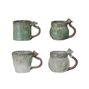 creative co-op Stoneware Mug w/ Mushroom Handle, 14 oz, Sold Individually, 4 Styles