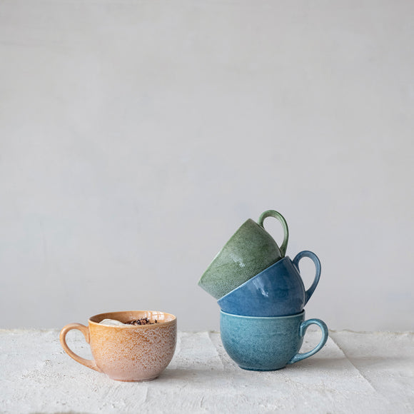 Creative Co-Op Stoneware Mug/Bowl 22 oz, Multiple Colors
